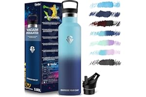 Grsta Botella Agua Acero Inoxidable - 1L - Botella Termica - Cantimplora Termica - Sin BPA - Botella agua Gimnasio para Deportiva, Gym, Escuela