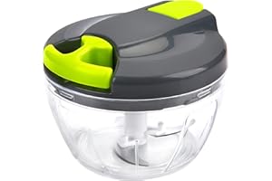 BIGINGJIA Manual Food Chopper Pull String,Hand Food Shredder with Stainless Steel Blades 500ml,Vegetable Chopper,Onion Cutter,Garlic chopper,Manual Food Processor Suitable for Onions,Garlic, Herbs,Nuts,Fruits