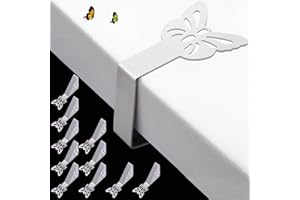 CUNGLIN Tablecloth Clips for Thick Outdoor Tables 10 Pack, Butterfly Shape Picnic Table Cloth Holder Clip Heavy Duty Stainless Steel Decorative Cover Clamp for Party Wedding Restaurant Camping Essential