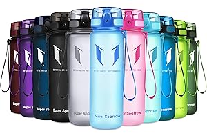 Sportowa butelka wody Super Sparrow - 350 ml / 500 ml / 750 ml / 1l / 1,5 l - Nietoksyczny bez BPA i ekologiczny plastik Tritan Co-poliester - do biegania, siłowni, jogi, na zewnątrz i na kemping