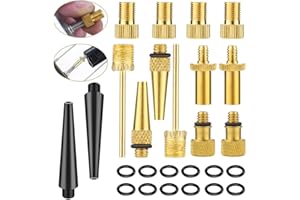 EMAGEREN 26 PCS Bike Pump Adapter Bicycle Valve Adapter Tyre Valve Converter Bike Pump Adaptor Schrader Valve Presta Valve Bicycle Inflator Kit for Mountain Road Bike Toy Ball