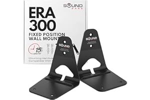 Sound Bass ERA300 Wall Mount Bracket, Low Profile, Black, Twin Pack, Compatible with Sonos ERA 300 Speaker, Complete with All Fixing Hardware
