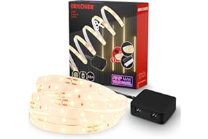 BRILONER - Pimp your Panel LED Strip Starterset, Warmweiß, Kabelschalter, Streifen, Leiste, Zimmer Deko, Band, Zubehör Akustikpaneele, Lichtleiste, Lichtband, 2,6m, Weiß
