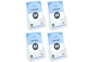 Pos Display Shop 4 x A4 Portrait Free Standing Brochure Dispenser Leaflet Holder - BPSC230 - Counter Booklet Flyer Menu Document Organiser Literature Display Pamphlet Stand Holder