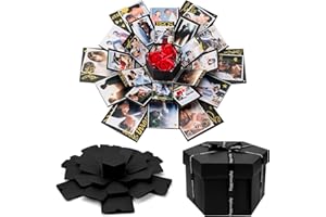 LEIKEDUN Explosion Box Sorpresa, Foto Personalizzata Idea Regalo, Scatola Regalo, Scatole Regalo Rettangolare con Coperchio per Anniversario, San Valentino,Compleanno, Matrimoni