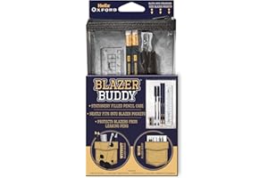 Helix Oxford Blazer Buddy Essential Stationery Set with Compact Clear Pencil Case Fits in School Blazer Pocket 981805