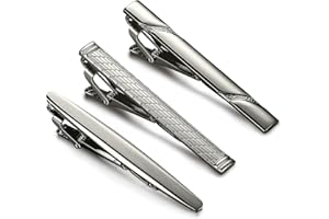 Diamday 3Pcs Pince à Cravate pour Hommes Classique Pince à Cravate Cravate Bar Clips pour Cravates Régulières Mariage Affaires Anniversaire Pinces à Cravate Vie Quotidienne
