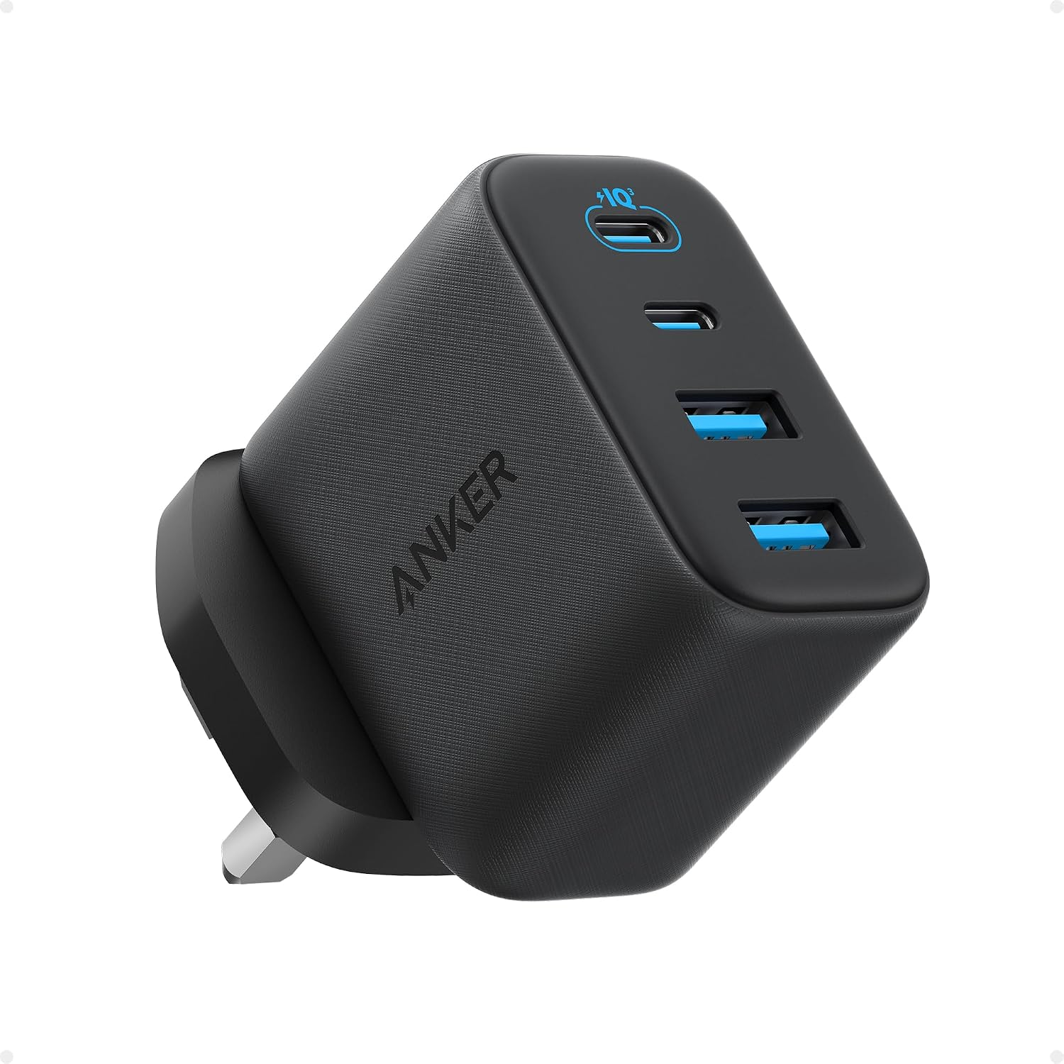 Anker Zolo 50W USB C Plug, 4-Port USB C Charger with 2 USB-C & 2 USB-A, Compact Fast Charger UK for iPhone 17/16/15/14/13 Series, iPad, Galaxy (Black, Cable Not Included)