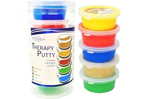 JFA MEDICAL Lot de 5 pâtes thérapeutiques pour exercices de la main, 5 forces et couleurs différentes