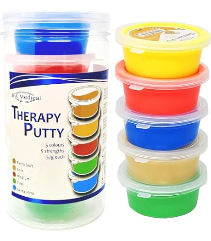 CanDo TheraPutty Antimicrobien – Pâte à Malaxer Bleue, Résistance élevée, Pour Rééducation Main Et Doigts
