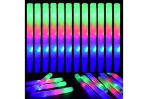 Senhui 30 Stück LED Leuchtstäbe Schaumstoff mit 3 Modi, Glow in the Dark Bunte Blinkstäbe Partygeschenke für Hochzeit, Geburtstag, Halloween, Weihnachten, Neujahr