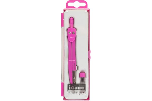 Idena 22071 - Compas d'écolier avec mines de rechange, rose, 1 pièce