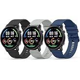 YLK 22mm Strap for Xiaomi Mi Watch Color Sport/S1/S1 Active/S1 Pro/S3/2/2 Pro, Silicone Wristbands for Men and Women (Black/G
