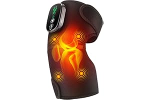 FLAREMORE Rodillera Térmica Inalámbrica, Rodillera Térmica con Pantalla Táctil, Almohadilla Térmica para Hombro/Codo con 5 Niveles de Calor, 5 Modos de Vibración, 4 Motores Integrados, Batería de 5000mAh