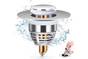 Diboniur Tappo per Lavandino del Bagno Aggiornato, Tappo Bidet Universale Pop up，Tappo di scarico in metallo per vasca da bagno, cucina, lavabo (apertura foro di scarico 32-42 mm)