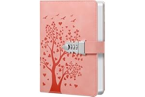 HwxBen Diario Segreto A5 Rosa con Lucchetto – 240 Pagine – Notebook Sicuro per Appunti Privati