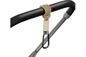 SURDOCA Clips de Poussette pour Landau, Mousqueton en Alliage d'Aluminium, Crochets d'Accessoires de Poussette, Crochets Universels pour Poussette, Crochets de Poussette Marron 1pc