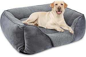 FURTIME Legowisko dla psa, średniej wielkości, legowisko dla psa, nadaje się do prania, puszyste legowisko dla psa, antypoślizgowe legowisko dla psów, odporne na strach, dla średnich i dużych psów, 76