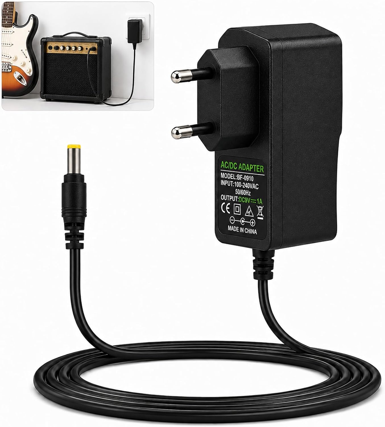 Qualité de Fabrication & Durabilité : Adaptateur 9V 1A pour Pédale Guitare Connecte