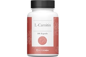 PHYTOCHEM L-CARNITIN | 500 mg reines L-Carnitin pro Kapse | 100 Kapseln | Premium Qualität aus Deutschland