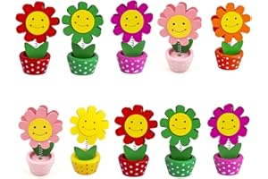 FAYEMINT 10 Pièce Supports Créatifs en Bois pour Photos, Forme de Fleur Pince Mémo Support, Supports Créatifs en Bois, pour Numéro de Table, Nom, Photo, Mémo (Couleur Aléatoire)