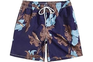 SUNDAY ROSE(サンデーローズ) Sunday Rose Men's Swim Shorts Quick Dry Beach Short Casual Swimming Trunks Shorts Summer Swimsuit Men Surfing Board Short with Pockets and Mesh Lining