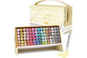 Arrtx OROS 90 Colores Rotuladores, Marcadores doble punta pincel y cincel permanentes con bolsa única portátil, para niños, estudiantes, artistas, colorear, bocetos, ilustración, diseño, anime