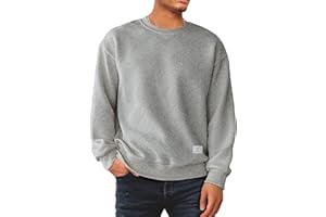 Meilicloth Mens Sweatshirts Crewneck Soild Color Geometric Texture Long Sleeve Top Casual Pullover Shirt