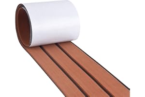 MIJOBS EVA Teak Decking for Boats, Boat Decking Sheet Anti-slip and High-temperature Resistant DIY Self-adhesive Teak Floor Mat for Yachts, RVs, Boats, Gardens, Brown