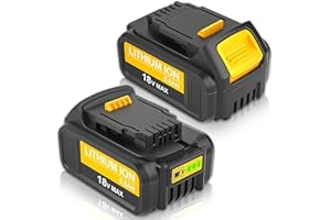 2 pcs TOPBATT 5000mAh Replacement for Dewalt Battery 18V for Dewalt Battery for Dewalt Battery 18V 5ah DCB184 DCB180 DCB181 DCB182 DCB200 DCB201 DCB204 with LED Indicator