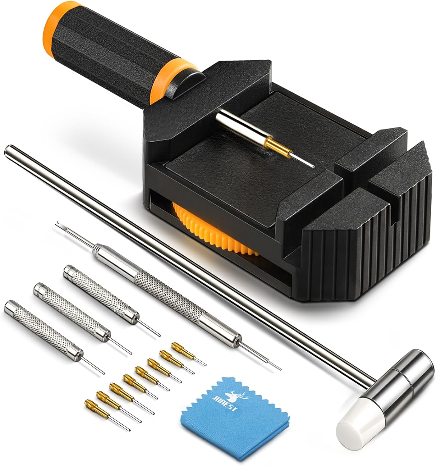 JOREST Kit d'outils de réparation de bracelet de montre, outil d'extraction de goupille pour raccourcir les bracelets de montre, outil d'horloger pour goupilles de montre, outil de réduction de montre
