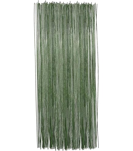 Honbay 50 PCS 16 Gauge Floral Stem Wire - Dark Green Paper Wrapped, 14.2 Inch Length (1.3mm Thick, For Crafts)