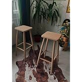 Geppetto Home Wooden Square Bar Stool Chair