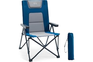 TIMBER RIDGE Sedie Pieghevole da Campeggio 260 KG Sedia Pesca Imbottiti Regolabile in 4 Posizioni con braccioli Portatile