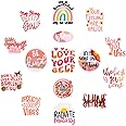15Pcs Positive Affirmations Iron On Patches, Boho Hippie Style Hat Patches Iron on Patches for Hats Cute Inspirational Words Embroidered Patch for Clothes, Clothes Patches Affirmations