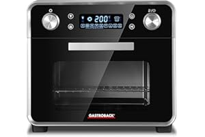 GASTROBACK Horno de diseño #42815 Air Fry & Pizza, 1680 W, 5 en 1: horno para pizza, freidora de aire caliente, mini horno, pincho giratorio para barbacoa y deshidratador, capacidad de 22 litros, 3