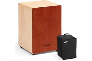VEVOR Cajon avec Cordes de Guitare Internes, Boite de Percussion Légère en Bois de Bouleau, Instrument de Musique Portable avec Sac de Transport, pour Débutants, Professionnels, 30,5 x 30,5 x 43 cm