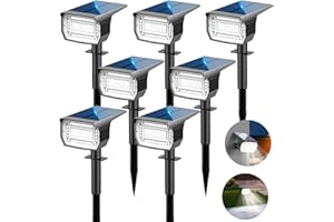 LOTMOS [72 LED/7 Piezas Luces Solares Exterior Jardin Impermeable IP67 Focos, Lampara para Patio,Caminos,Terraza,Suelo,Calzada,Piscina,Césped,Carril,Camping
