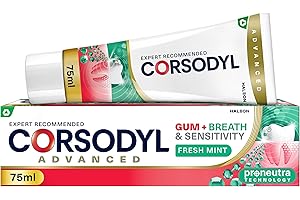 Corsodyl Toothpaste Advanced Gum+ Breath & Sensitivity Toothpaste, with Pro-Neutra Technology for Bad Breath, 75ml