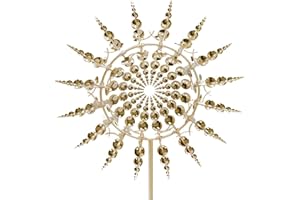 LIANGERMAO Magische windmühle, Magische windmühle aus Edelstahl, Unverwechselbar Garten Windmühle,Windspiel, Windmühle Garten Geeignet für Garten, Terrasse, Rasen, Innenhof Landschaft Dekoration (Gold)