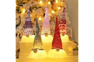 Bseical 5 Piezas Duendes Navideños con Luz, Decoracion Navideña, Duendes Navideos, Decoracion Navideña Led Luminosa para Interiores, Escandinava Santa Tomte Sueca Hecha A Mano, Regalo Navidad