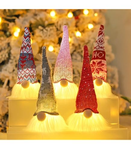 3 Weihnachtswichtel Mit LED-Beleuchtung - Hängedeko Für Baum & Zimmer - Batteriebetrieben