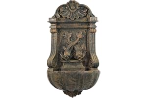 Primrose 86cm Classical Antique Wall Mounted Water Feature Fountain Verdi Aged Verdigris Fountain
