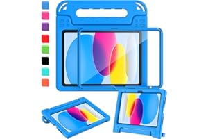 SINSO Case for iPad (A16) 11th Generation 11 Inch 2025/iPad 10th Generation 10.9 Inch 2022, Built-in Screen Protector, Heavy Duty Shockproof Kids ipad Cover with Handle Stand, Blue