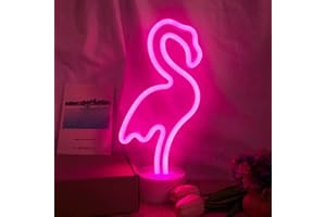 BringLuck2U Fenicottero Insegna al neon Decorazione da parete a LED USB/Luce notturna a batteria per Natale Regalo di compleanno Festa per bambini Soggiorno Decorazioni per matrimoni