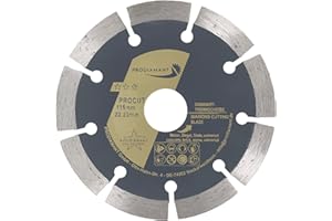PRODIAMANT Disque Diamant Universel 115x22,2 mm pour Béton, Pierre, Brique - Segment de 10 mm - Meuleuse 115 mm - 1