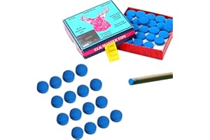 Udewo 50 Pieces Cue Tips, 10mm Pool Tips Snooker Tips Blue Diamond Snooker Cue Tips Leather Pool Cue Tips Billiard Tips Snooker Cue Replacement Tips Pool Stick Tips for Pool Cues and Snooker