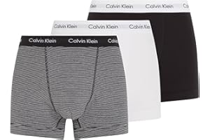 Calvin Klein Trunk 3pk 0000u2662g, Boxer Hombre, Multicolor (White/ B&w Stripe/ Black), L