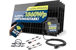 SPAUN Balkonkraftwerk 1560Wp | 800W Komplettset mit bis zu 2028Wp bifazialer PV-Leistung und 5m Anschlusskabel zum Einstecken in die Steckdose - Wifi Fernüberwachung, Mini-PV-Anlage