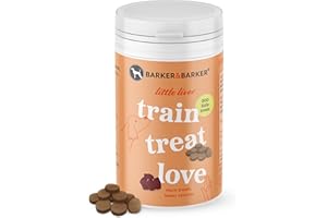 BARKER & BARKER Barker and Barker Little Liver Dog Training Treats - 500 Tasty & Healthy Treat Pot - Grain Free, Low Calorie, High in Protein & B Vitamins, No Artificials - 100% Human-Grade for Puppies & Small Dogs